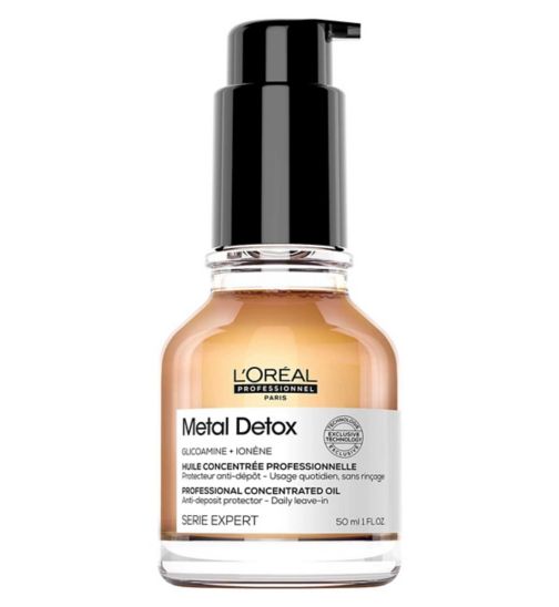 L'Oreal Professional Metal Detox Hair Oil 50ml. Multi-benefit oil for breakage protection, Heat protection & shine