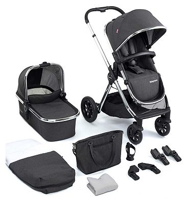 Babymore Memore V2 Pram Pushchair 11 Piece  Chrome