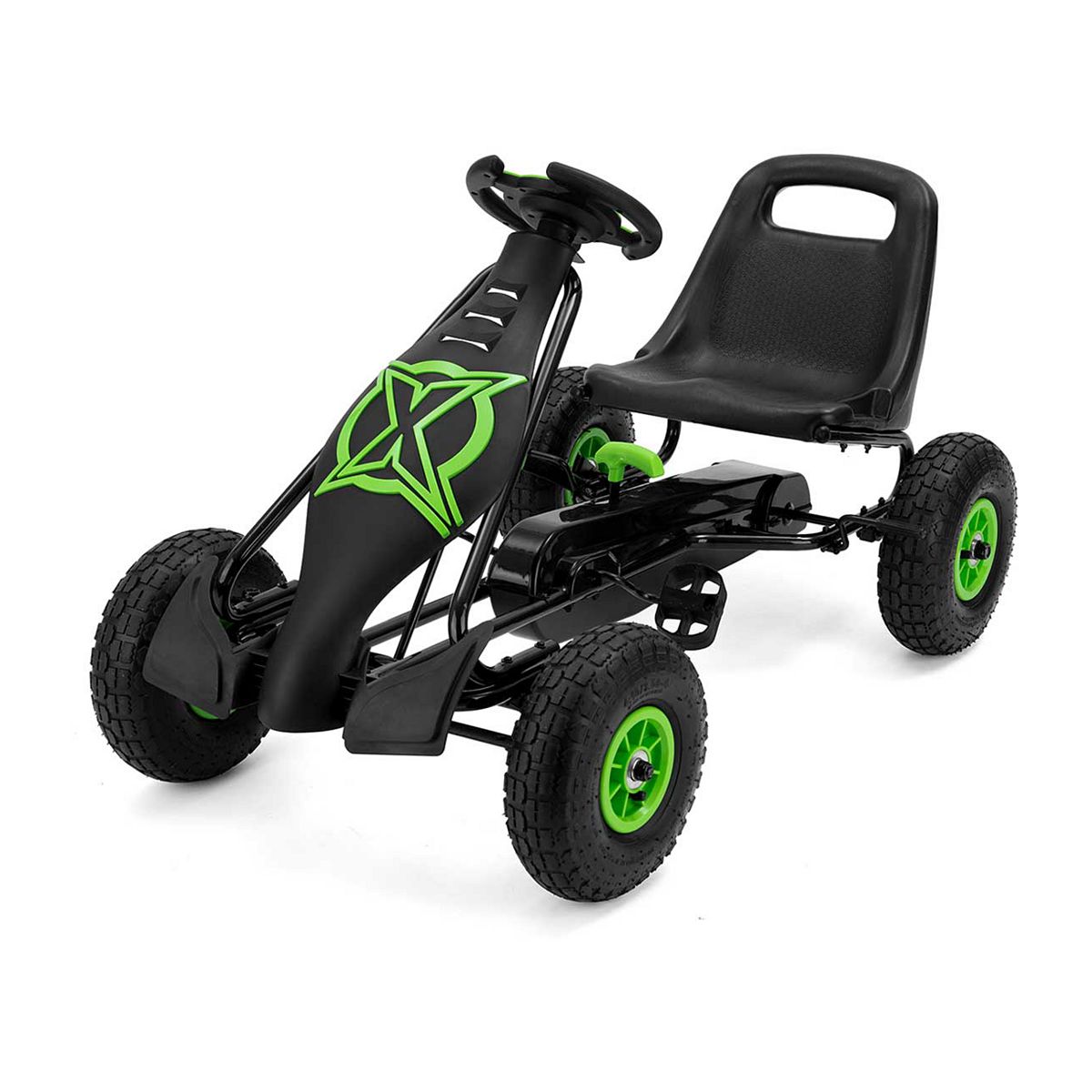 Xootz Kids' Viper Racing Kids Max Weight 30kg Pedal Go Kart - Black/Green A - Image 10