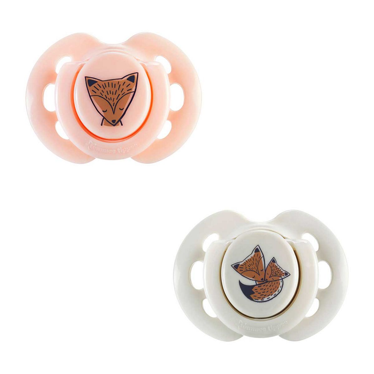 Tommee Tippee 2X Fun Soothers With Steriliser Pod, Symmetrical, Bpa Free 0-6M