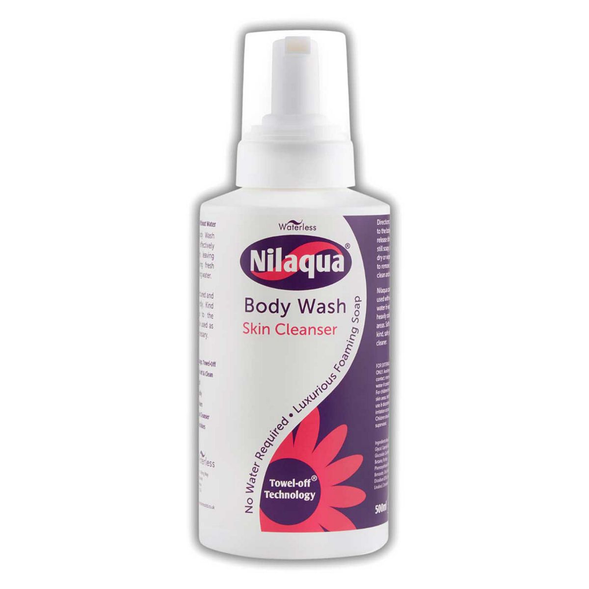 Nilaqua Towel-off Skin Cleansing Body Foam 500ml