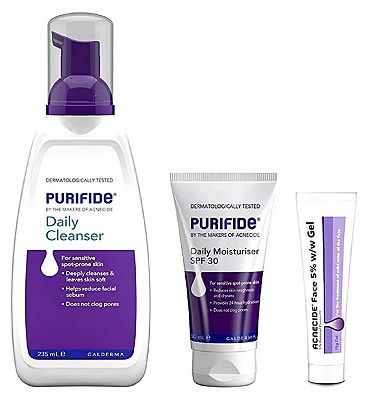 Acnecide + Purified Spot On Treatment & Skincare Set, 3-Step Routine for Acne-Prone Skin