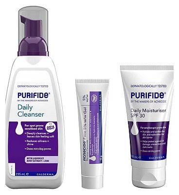 Acnecide + Purified Spot On Treatment & Skincare Set, 3-Step Routine for Acne-Prone Skin