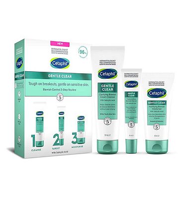 Cetaphil Gentle Clear 3-Step Routine Kit: Cleanser, Serum + Moisturiser with Salicylic Acid