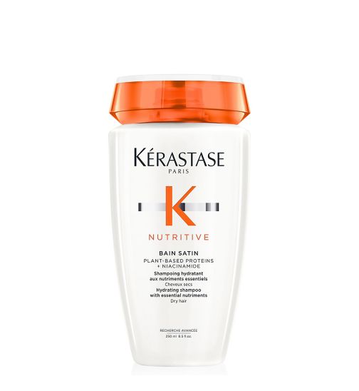 Kérastase Nutritive, Hydrating Shampoo for Dry Hair, Nourishing Formula With Niacinamide, Restores Shine, Bain Satin 250ml