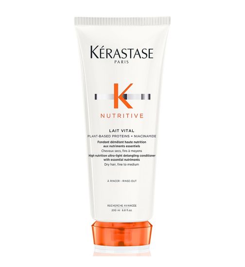 Kérastase Nutritive Ultra-Light Conditioner for Dry Hair With Niacinamide, Leave-In Conditioning Treatment, Lait Vital, 200ml