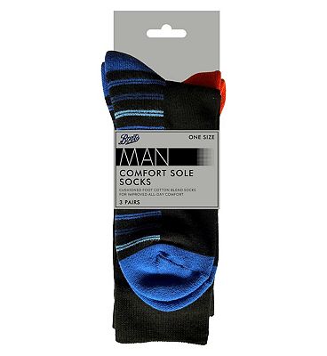 Boots Mens Cotton Cushion Sole Socks