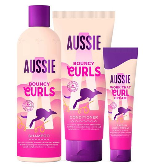 Aussie Bouncy Curls Conditioner 200ml;Aussie Bouncy Curls Shampoo 300ml;Aussie Curls Leave In Curl Cream;Aussie Curls Shampoo and Conditioner Set with Leave In Conditioner Curl Cream Bundle;Aussie Curls leave on conditioner 160ml;Aussie curls conditioner 200ml;Aussie curls shampoo 300ml