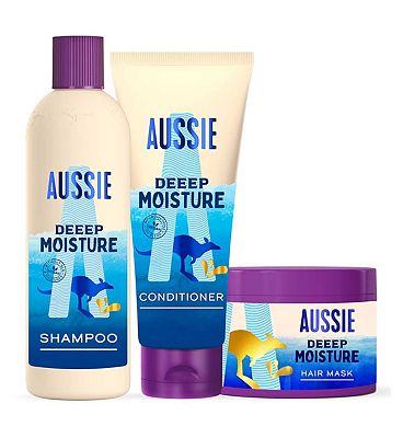 Aussie Deep Moisture Shampoo And Conditioner Set With Hair Mask, For Dry Hair Bundle