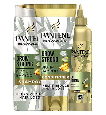 Pantene Grow Strong Shampoo And Conditioner Set with Hair Fortifier 300ml Hair treatment with Biotin