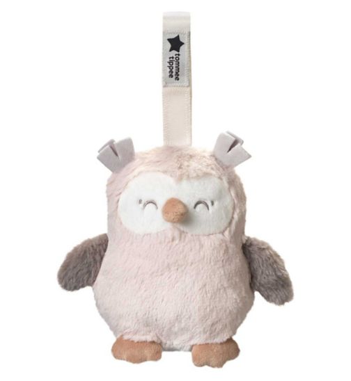 Tommee Tippee Ollie the Owl Mini Travel Sleep Aid with CrySensor, 6 Soothing Sounds, USB-Rechargeable and Machine Washable