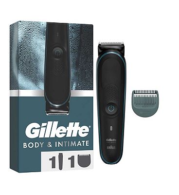 Gillette Intimate Mens Intimate Trimmer i3, SkinFirst Pubic Hair Trimmer For Men, Waterproof