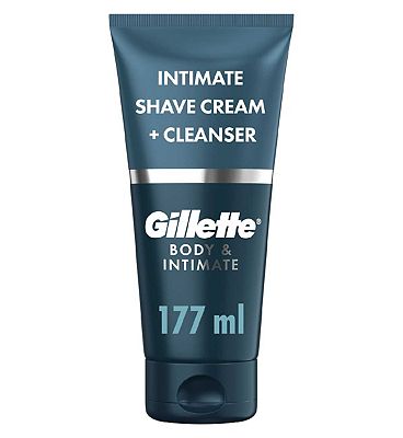 Gillette Intimate Pubic Shave Cream + Cleanser, Formulated for Pubic Hair, with Aloe (150 ml)