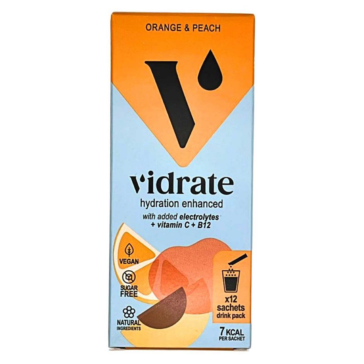 Vidrate Natural Electrolyte Hydration Sachets Orange & Peach - 12