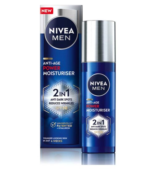 NIVEA MEN 2in1 Anti-Age Power Moisturiser with Luminous630 & Hyaluronic Acid SPF30 50ml