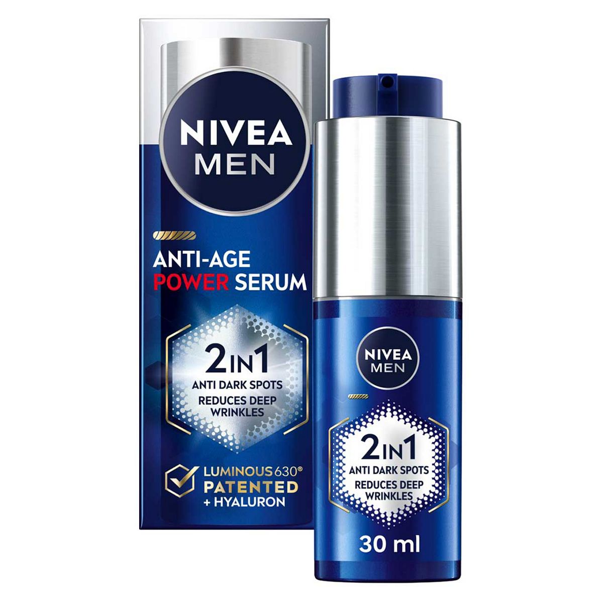 Nivea Men 2In1 Anti-Age Power Serum With Luminous630 & Hyaluronic Acid 30Ml