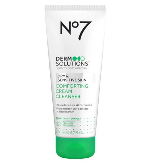 No7 Derm Solutions™ Comforting Cream Cleanser Suitable for Normal to Dry & Sensitive Skin 200ml