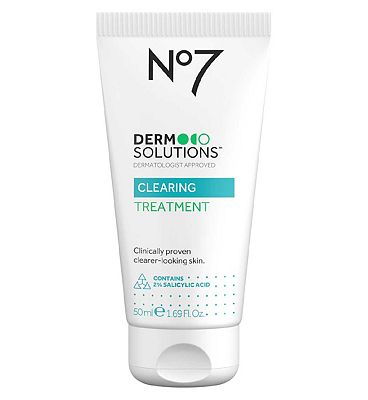 No7 Derm Solutions Clearing Treatment Suitable for Normal to Oily, Blemish-Prone Skin with Salicylic Acid 50ml