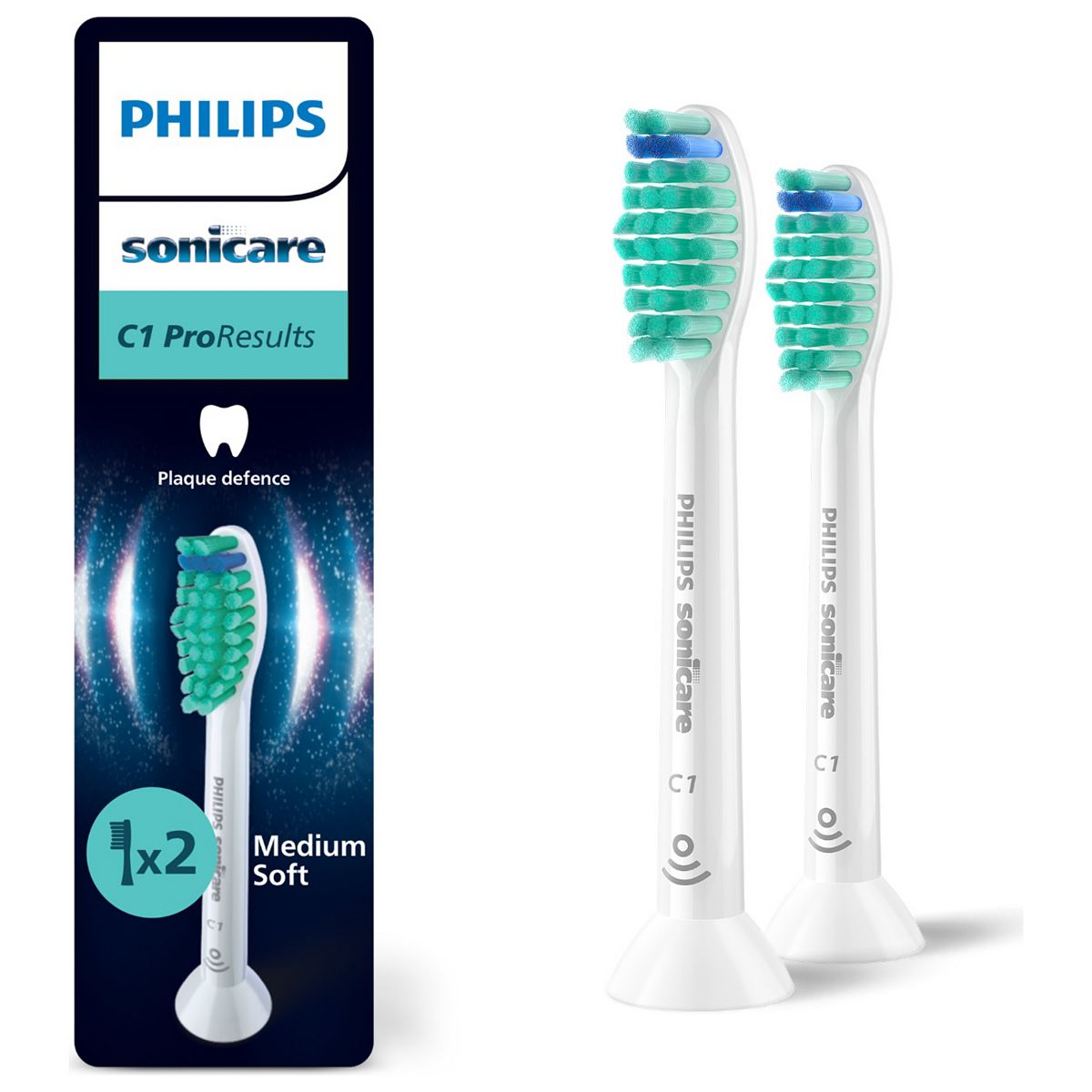 Philips Sonicare Pro Results Replacement Toothbrush Brush Heads 2 Pack Hx6012/07
