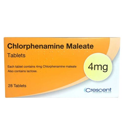 Crescent Chlorphenamine Maleate Tablets 4mg 28 Tablets