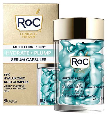 RoC Multi Correxion Hydrate + Plump Serum Capsules with Hyaluronic Acid, 10.5ml- 30 Capsules