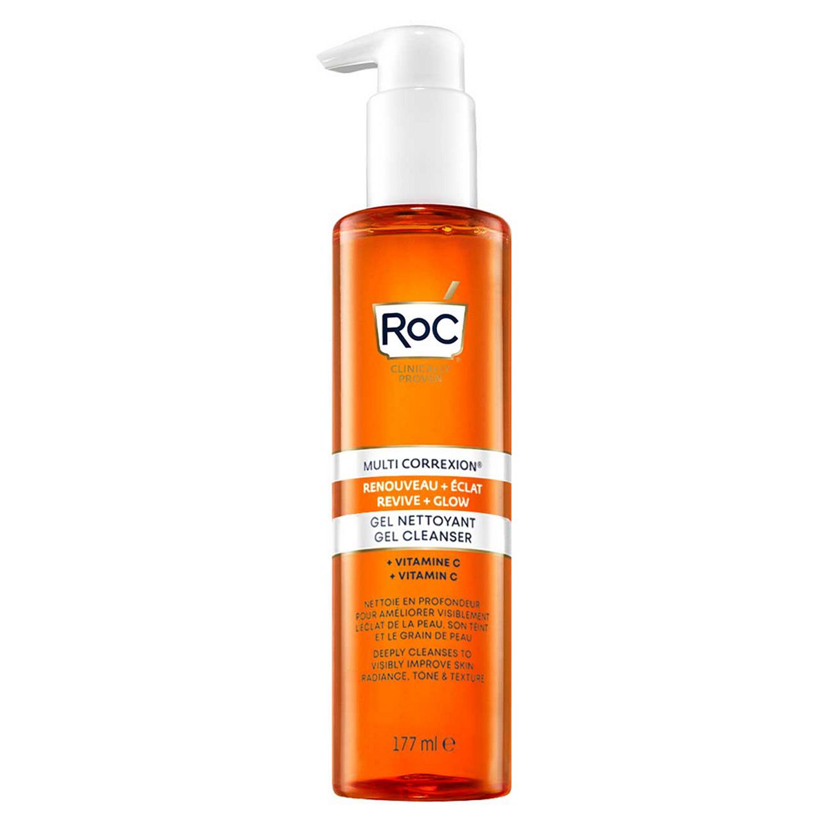 Roc Multi Correxion Revive + Glow Vitamin C Gel Cleanser To Boost Skin Radiance 177Ml