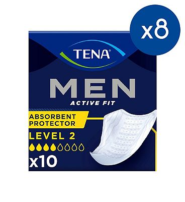 TENA Men Level 2 Incontinence Absorbent - 8 packs of 10 bundle