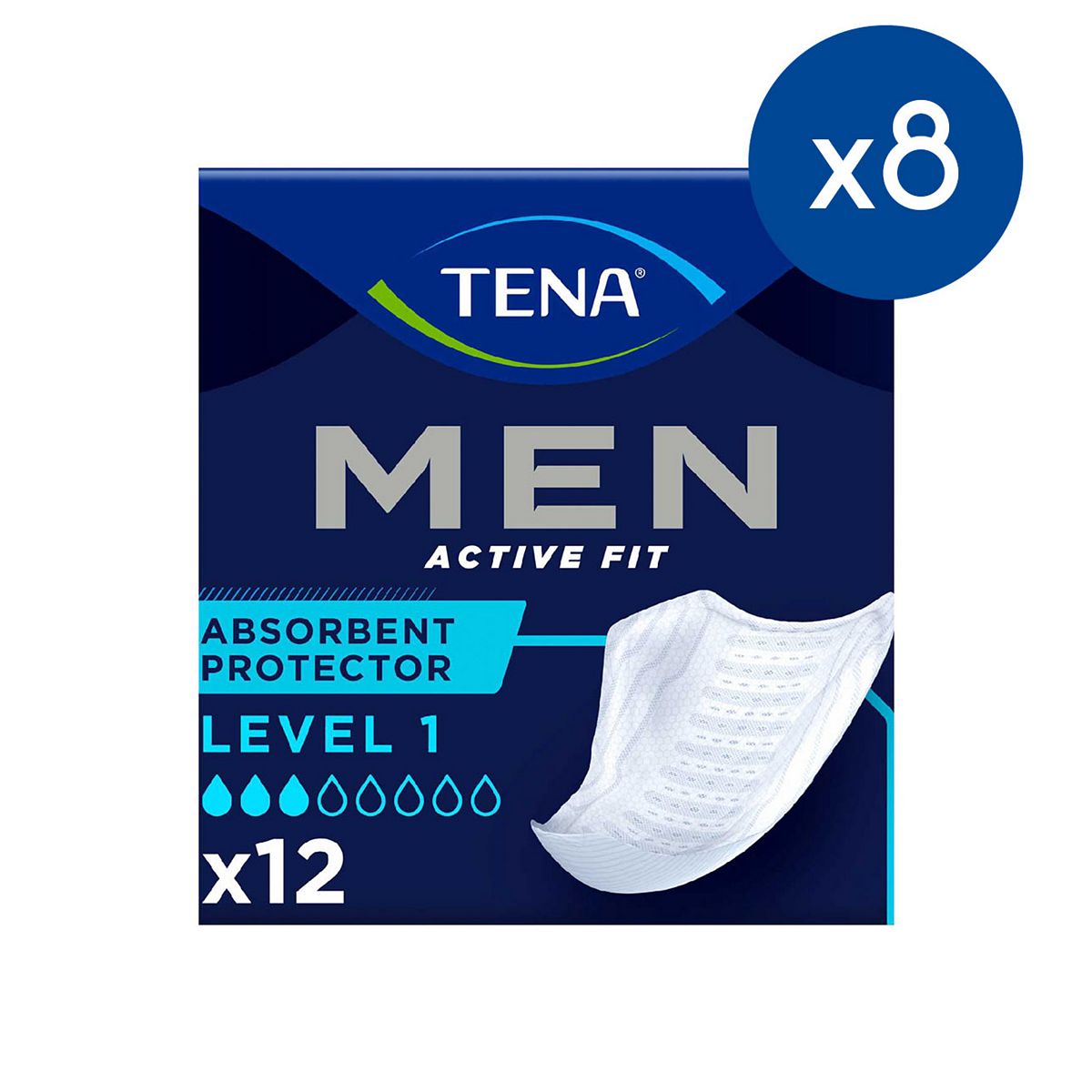 Tena Men Level 1 Incontinence Absorbent - 8 Packs Of 12 Bundle