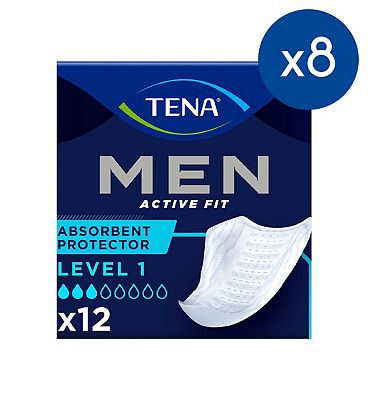 TENA Men Level 1 Incontinence Absorbent - 8 packs of 12 bundle