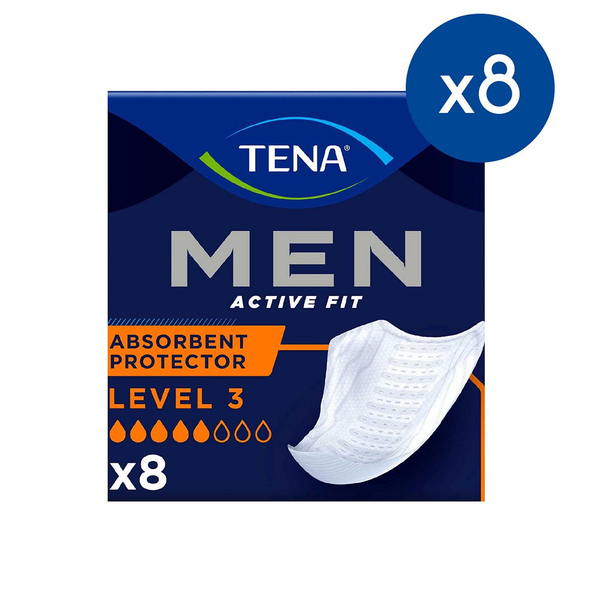 Tena Men Level 3 Incontinence Absorbent - 8 Packs Of Protectors Bundle