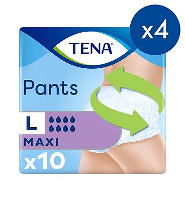 TENA Maxi Unisex Incontinence Pants - Large - 8 packs of 10 bundle