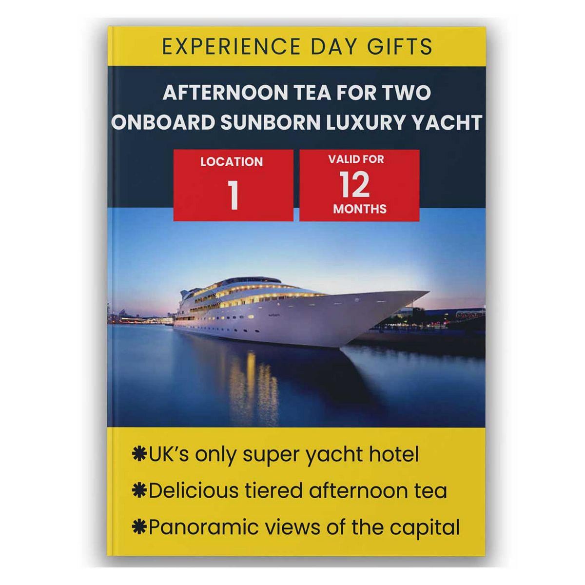 Activity Superstore Afternoon Tea For Two Onboard Sunborn Luxury Yacht Gift Experience