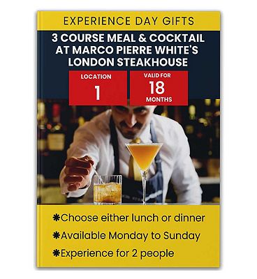 Activity Superstore 3 Course Meal & Cocktail at Marco Pierre White's London Steakhouse Co Gift Exper