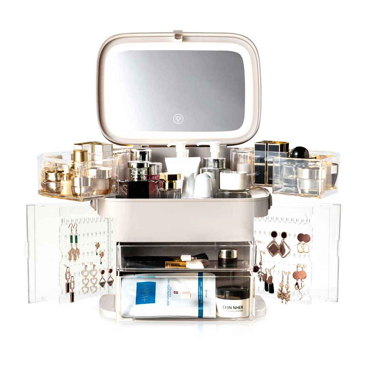 RIO Ultimate Beauty Storage Box With Dimmable Mirror