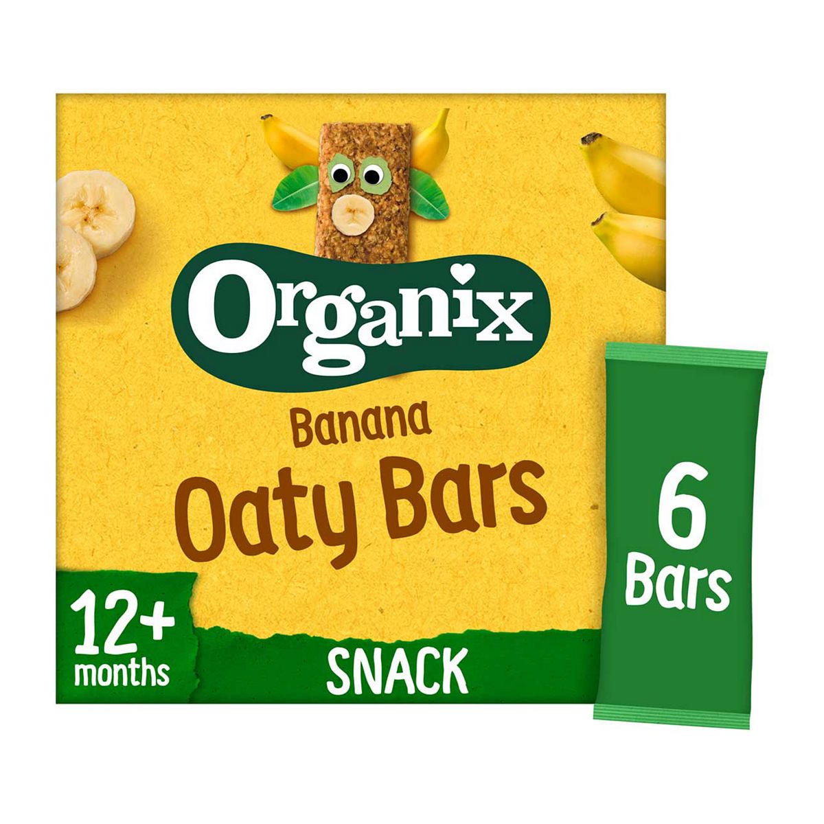 Organix Banana Oaty Bars Toddler Snacks Multipack (6X23G) 12 Months+
