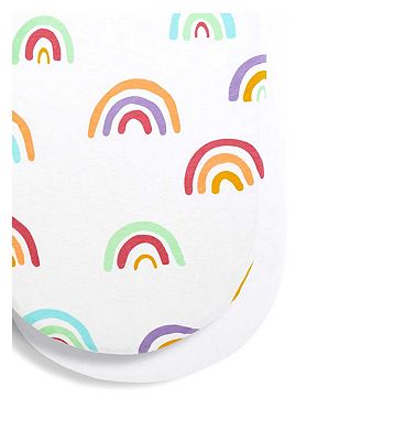 Snuz 2 Pack Moses Basket/Pram Fitted Sheets - Rainbow