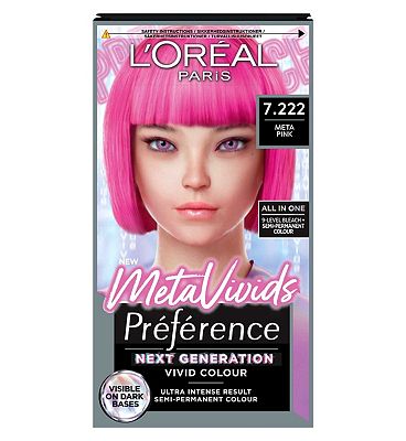 L’Oreal Paris Preference Meta Vivids, Semi-Permanent Hair Colour, Pink 7.222
