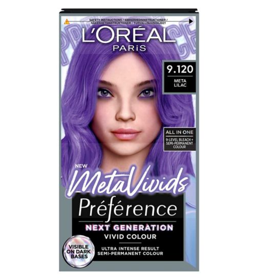 L'Oreal Paris Preference Meta Vivids, Semi-Permanent Hair Colour, Lilac 9.120 242g