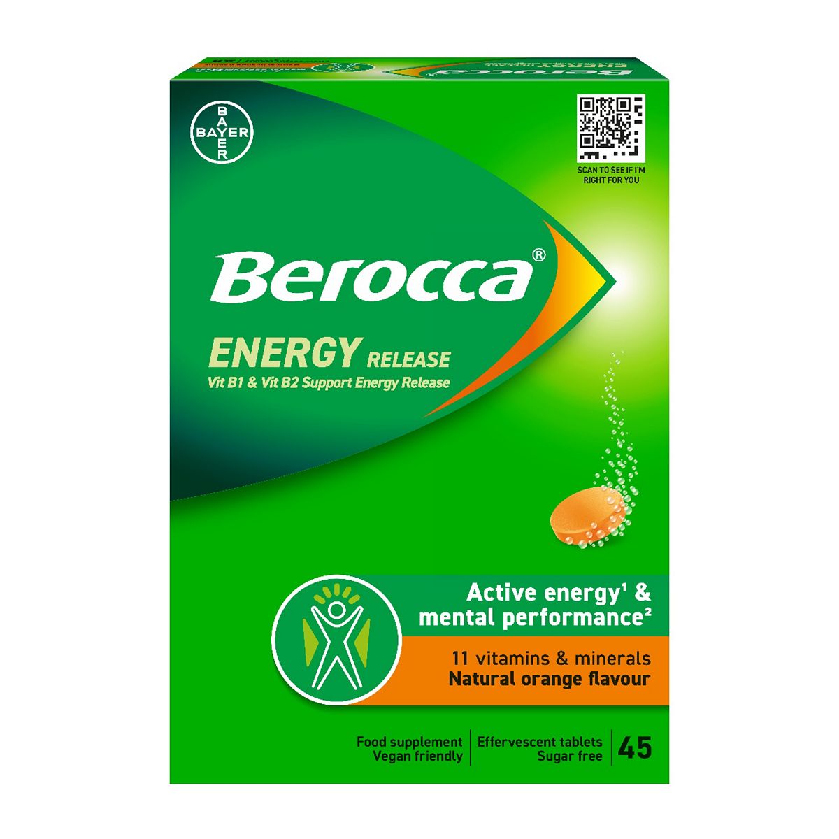 Berocca Orange Energy Vitamin - 45 Tablets