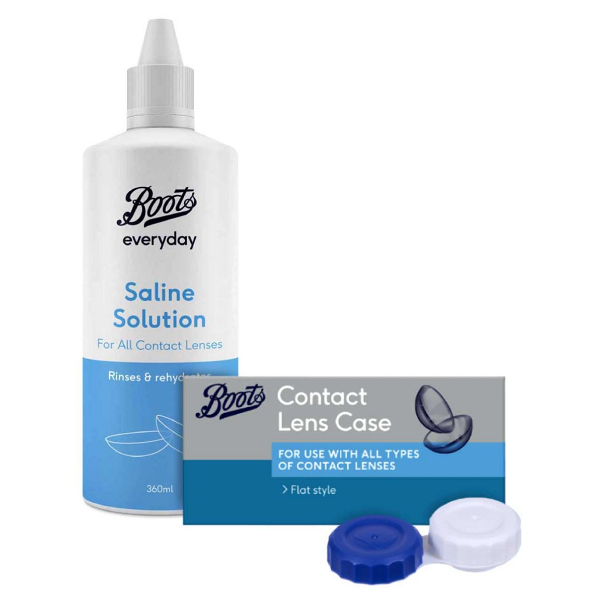   Saline Solution 360Ml With Lens Case Bundle