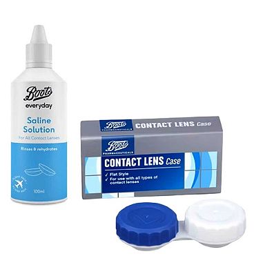 Boots Saline Solution 100ml with Lens Case Bundle