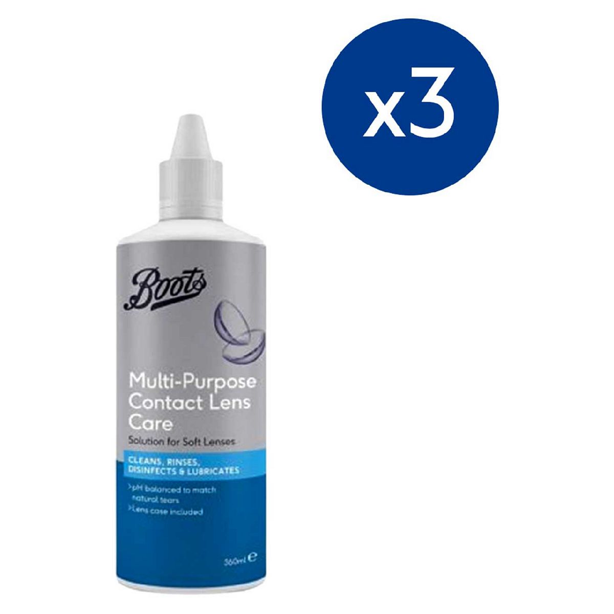   Multi-Purpose Contact Lens Solution For Soft Lenses - 3 X 360Ml
