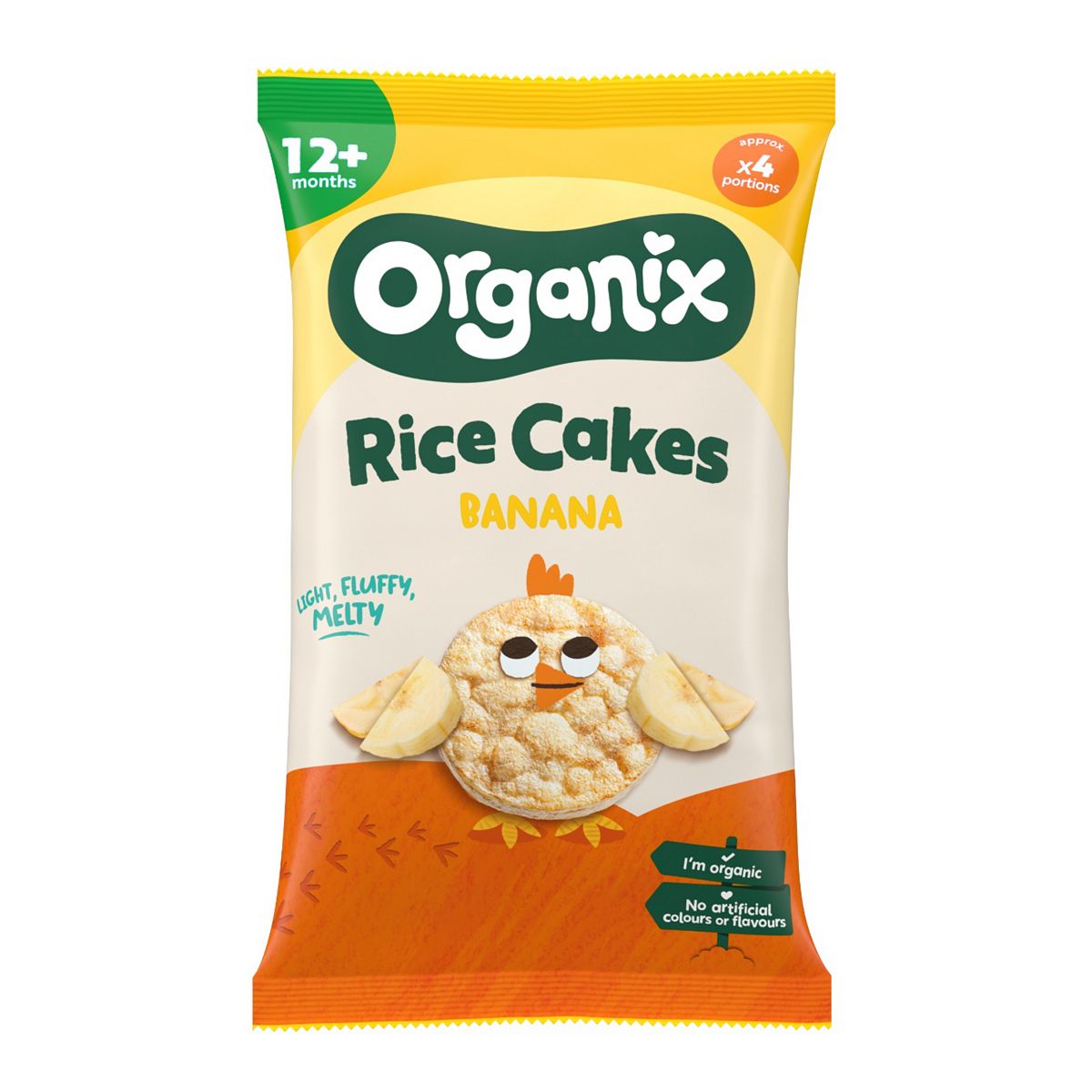 Organix Banana Rice Cakes Organic Toddler Snacks 12 Months Plus 40g