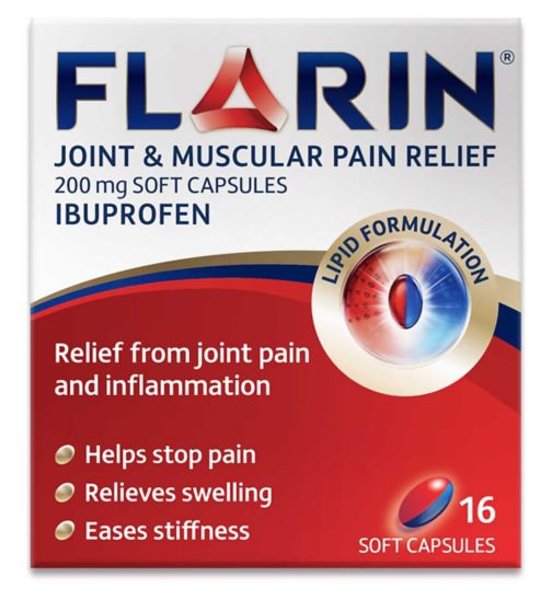 Flarin Joint & Muscular Pain Relief 200mg Soft Capsules - 16 Capsules
