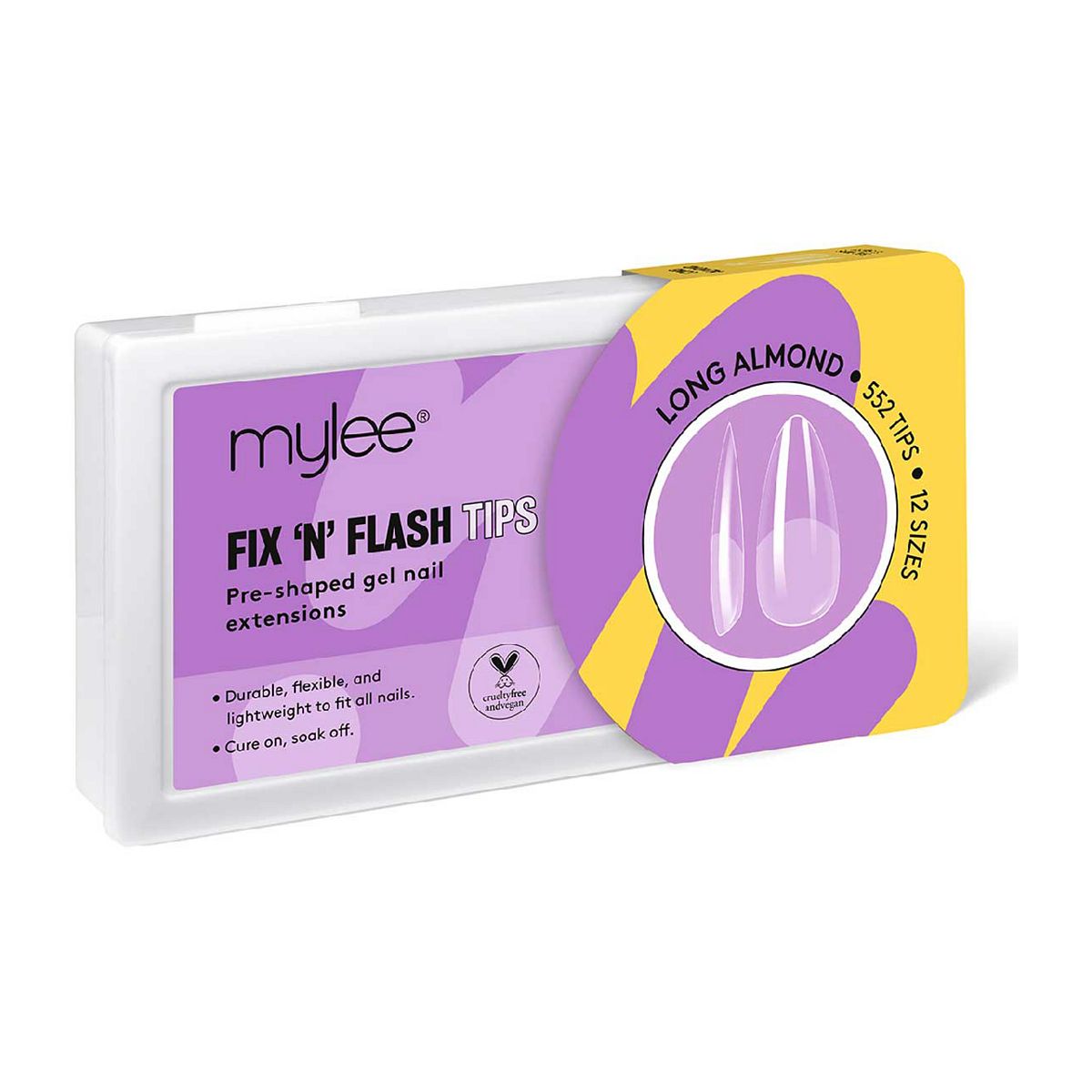 Mylee Fix And Flash Gel Nail Extension Tips - Long Almond 552Pcs