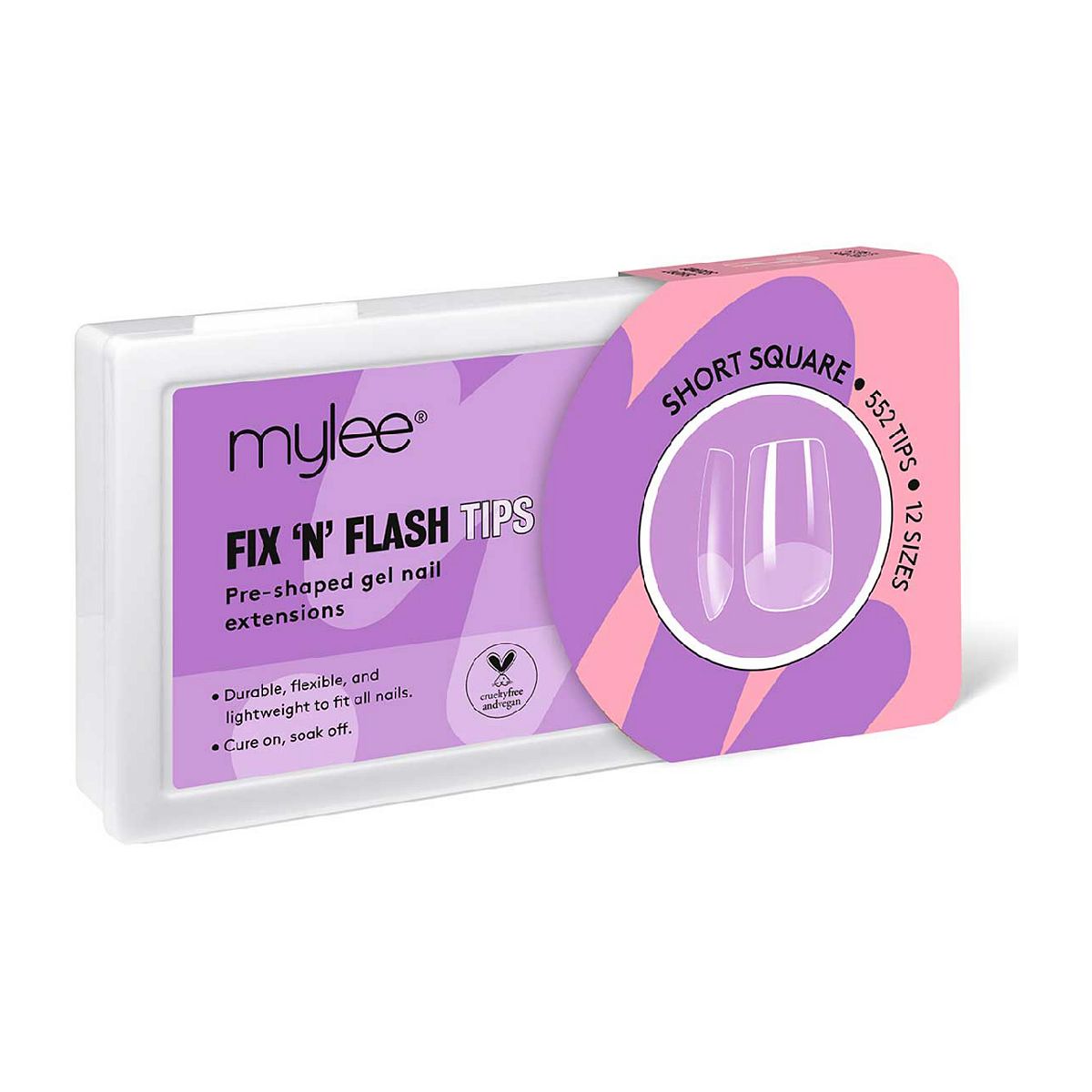 Mylee Fix And Flash Gel Nail Tips - Short Square 552Pcs