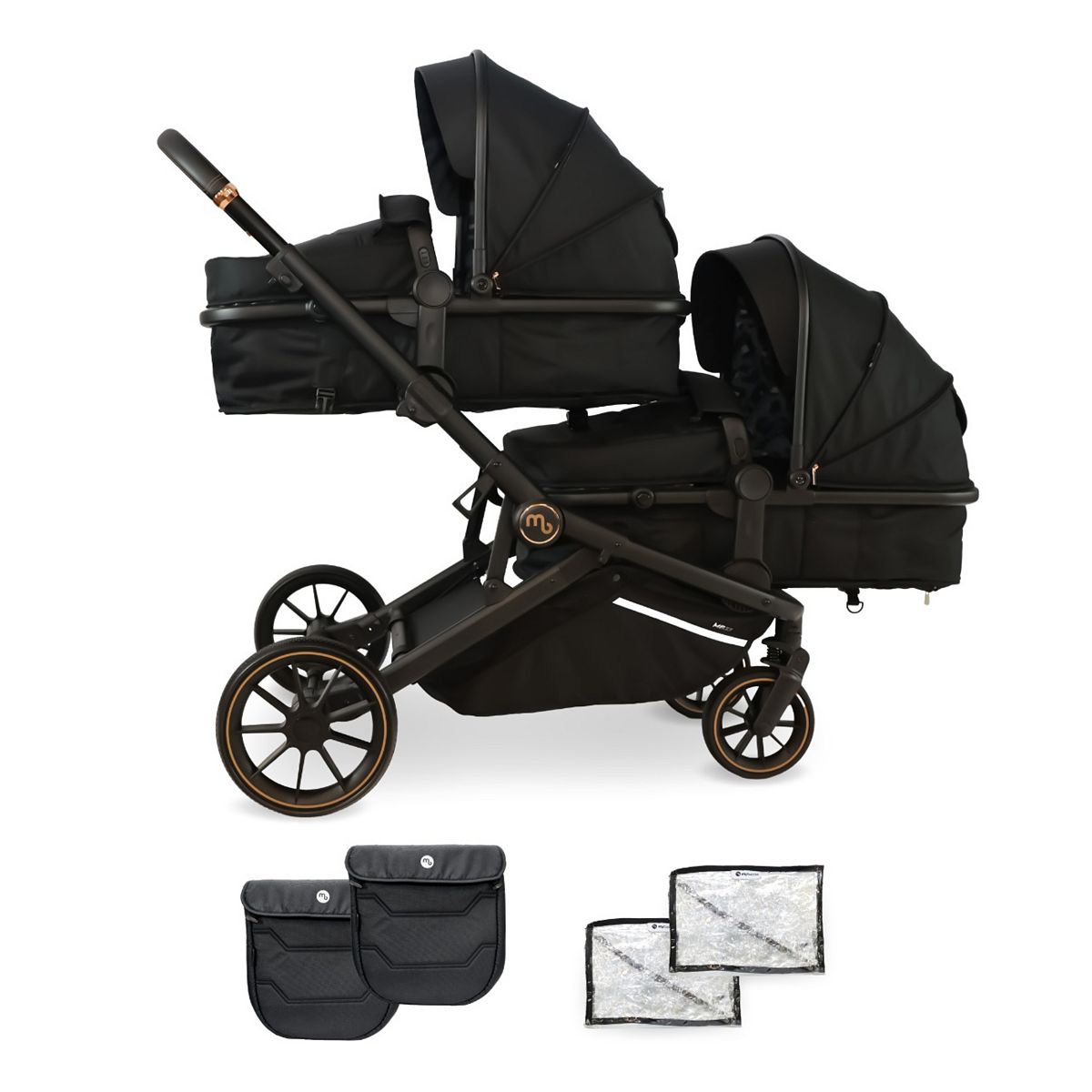 My Babiie Mb33 Tandem Pushchair - Black Leopard