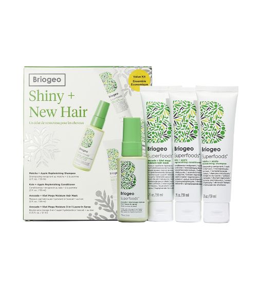 Briogeo Shiny + New Hair Superfoods Moisturizing Travel Set For Softer, Smoother Hair