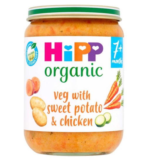 HiPP Organic Veg With Sweet Potato & Chicken Baby Food Jar 7+ Months 190g