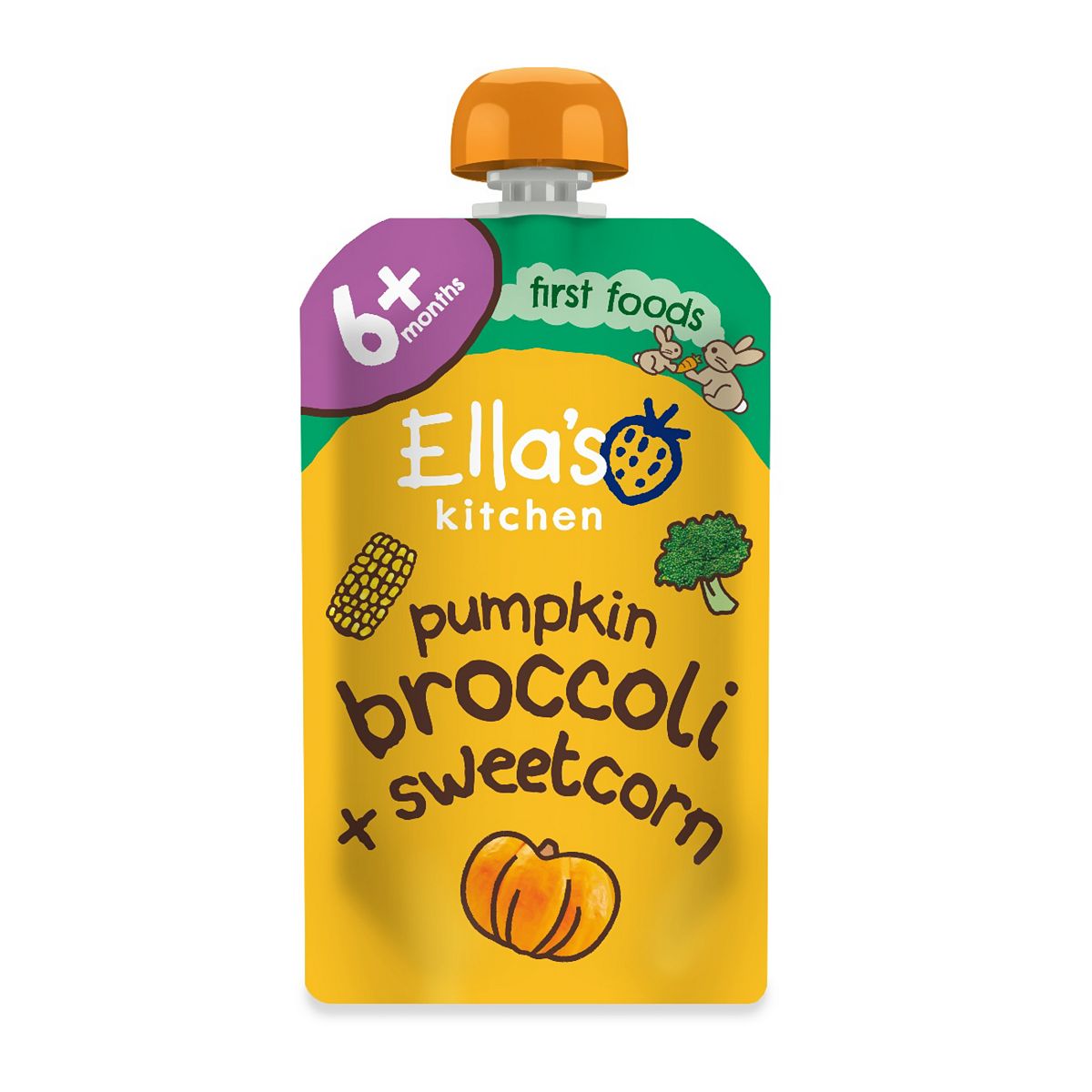 Ella's Kitchen Organic Pumpkin Broccoli And Sweetcorn Pouch 6 Plus Months 120G